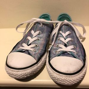 Metallic/iridescent girls converse size 2